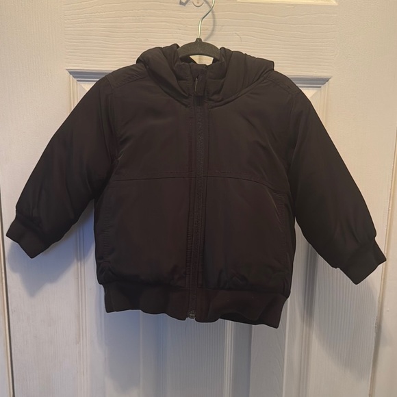 Kids Black Hooded Winter Jacket - Picture 1 of 7
